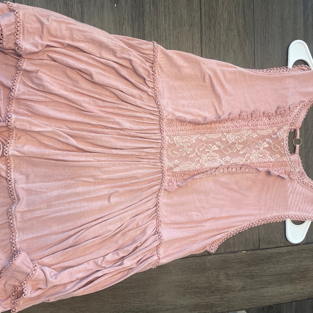 Pink open back flowy tank top